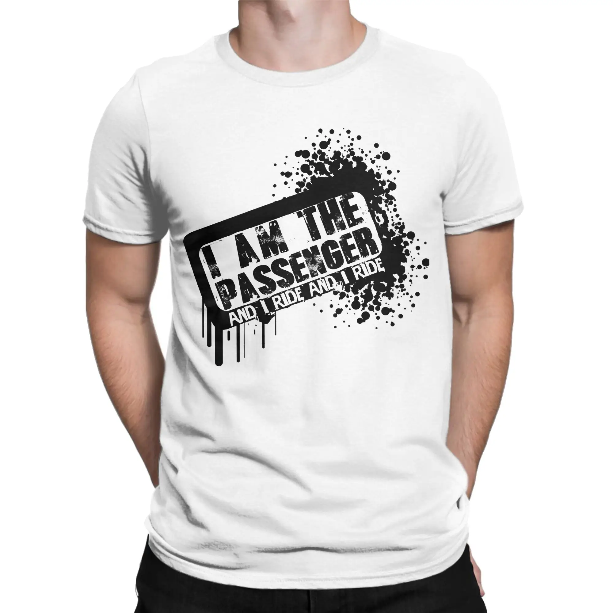 Retro Record Art Graphic Funny 100% Cotton T-Shirt The Stooges Tops Tees For Men