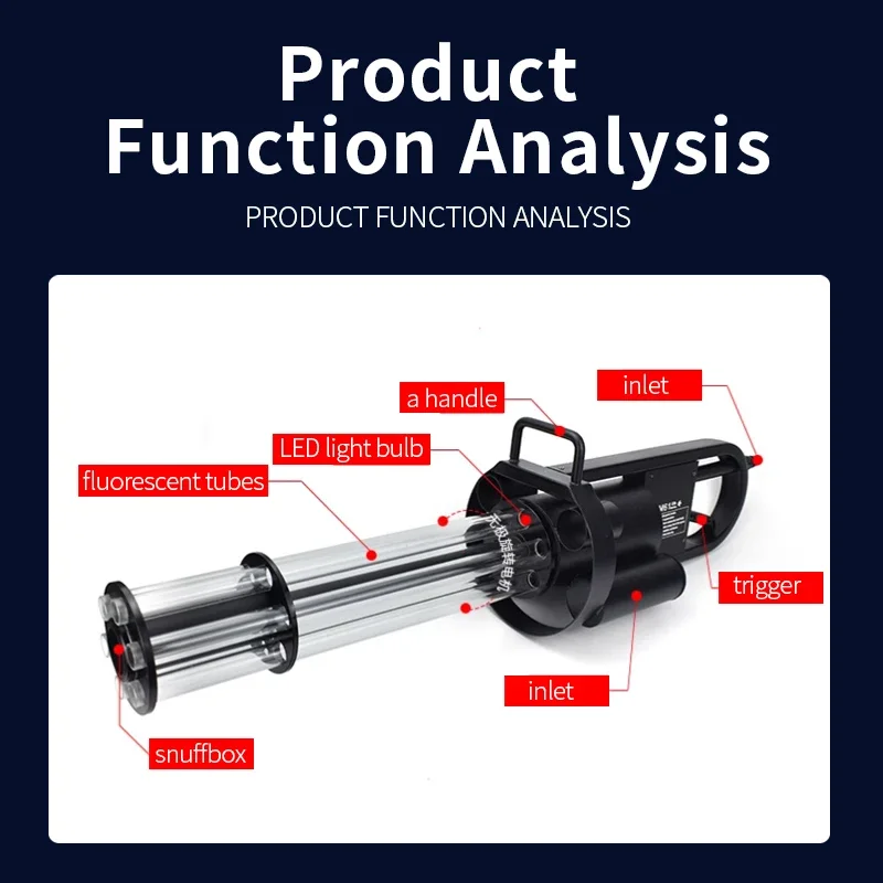 Imagem -06 - Handheld Led Light Gun para Discoteca e Discotecas Rgb 3in Sparking Gun Coluna de ar Gatling Nevoeiro Co2 Máquinas de Fumaça