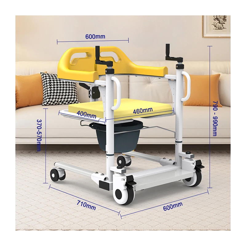 The elderly health care products with toilet shower patient transfer chair