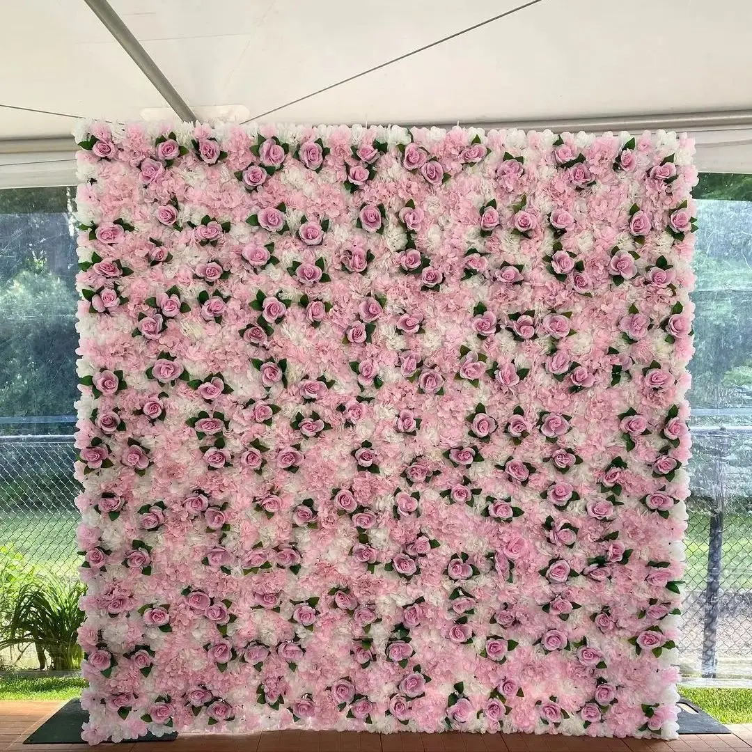 Silk Rose Flower Wall 40X60CM Artificial Flower Panel for Wedding Background Flower Walls Pary Home Room Backdrop Decor