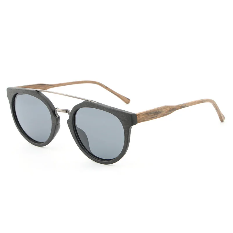 HDCRAFTER Round Vintage Wood Sunglasses Polarized Mens Brand Designer Sun Glasses Wooden Sunglass Women oculos de sol masculino