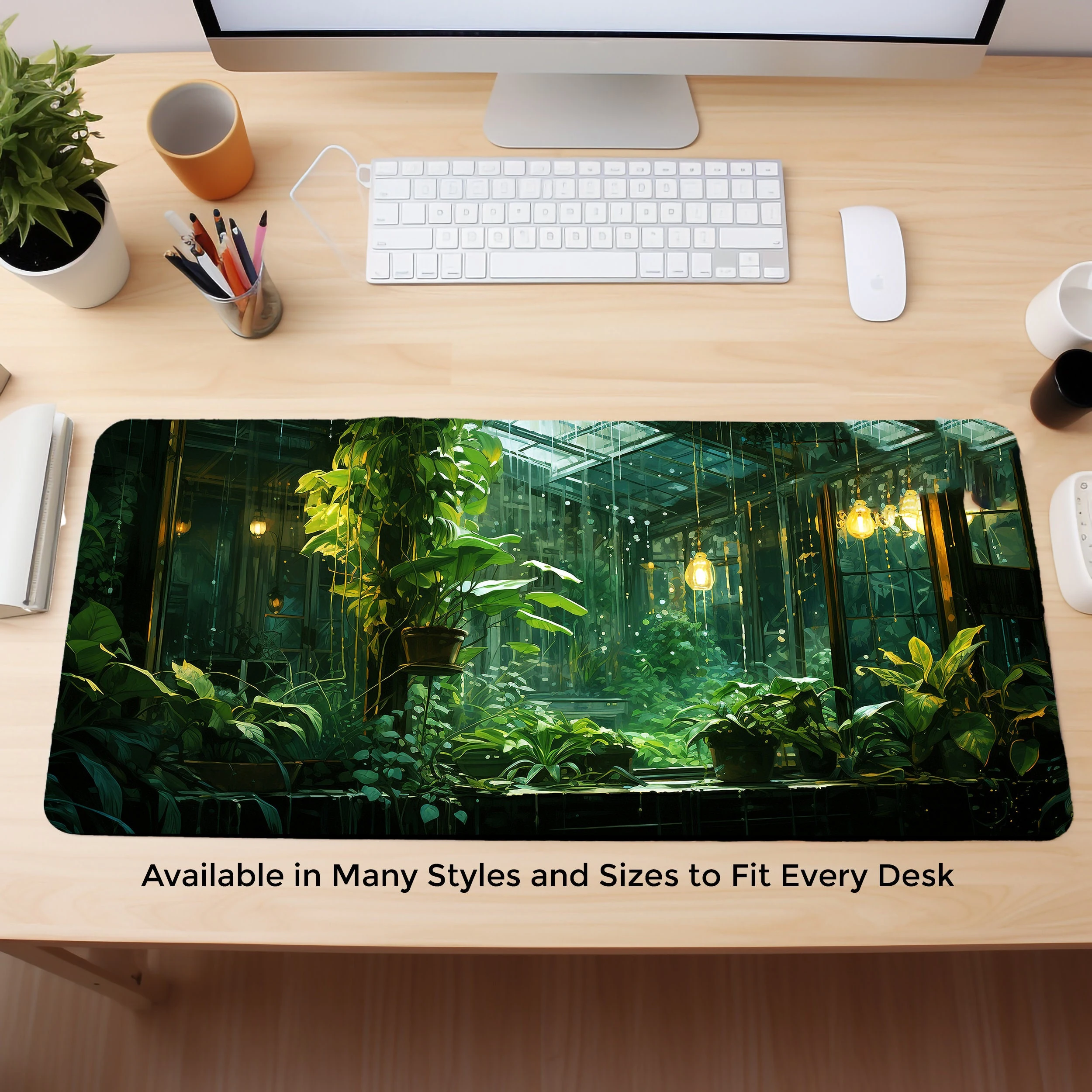 Green Plant Desktop Decor Mouse Pad Desk Mats Gaming Computer Mat XXL Extended Mousepad Desk Interior Laptop Setup Mouse Mats