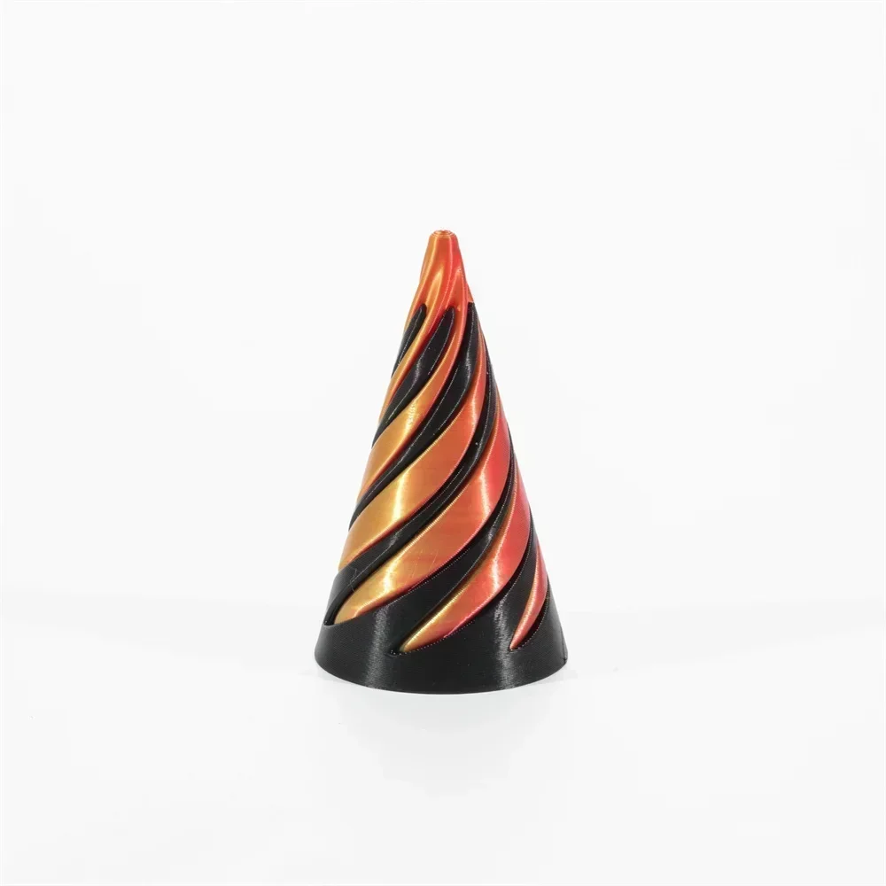 3D-geprinte spiraalkegelornament Fidgetspeelgoed Decompressie Draaiend Driedimensionale structuur Vingertop Dubbele kleur Stressverlichting