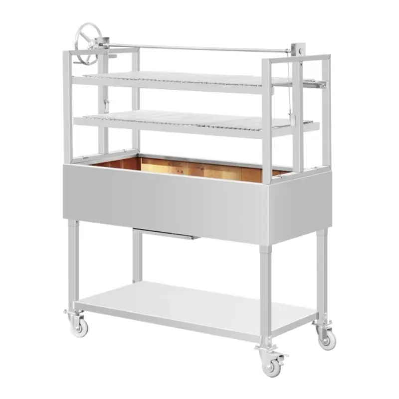 

Factory Outdoor Wood Barbecue Charcoal Grill Double Adjustable Height Argentina Style Bbq Barbeque Grill