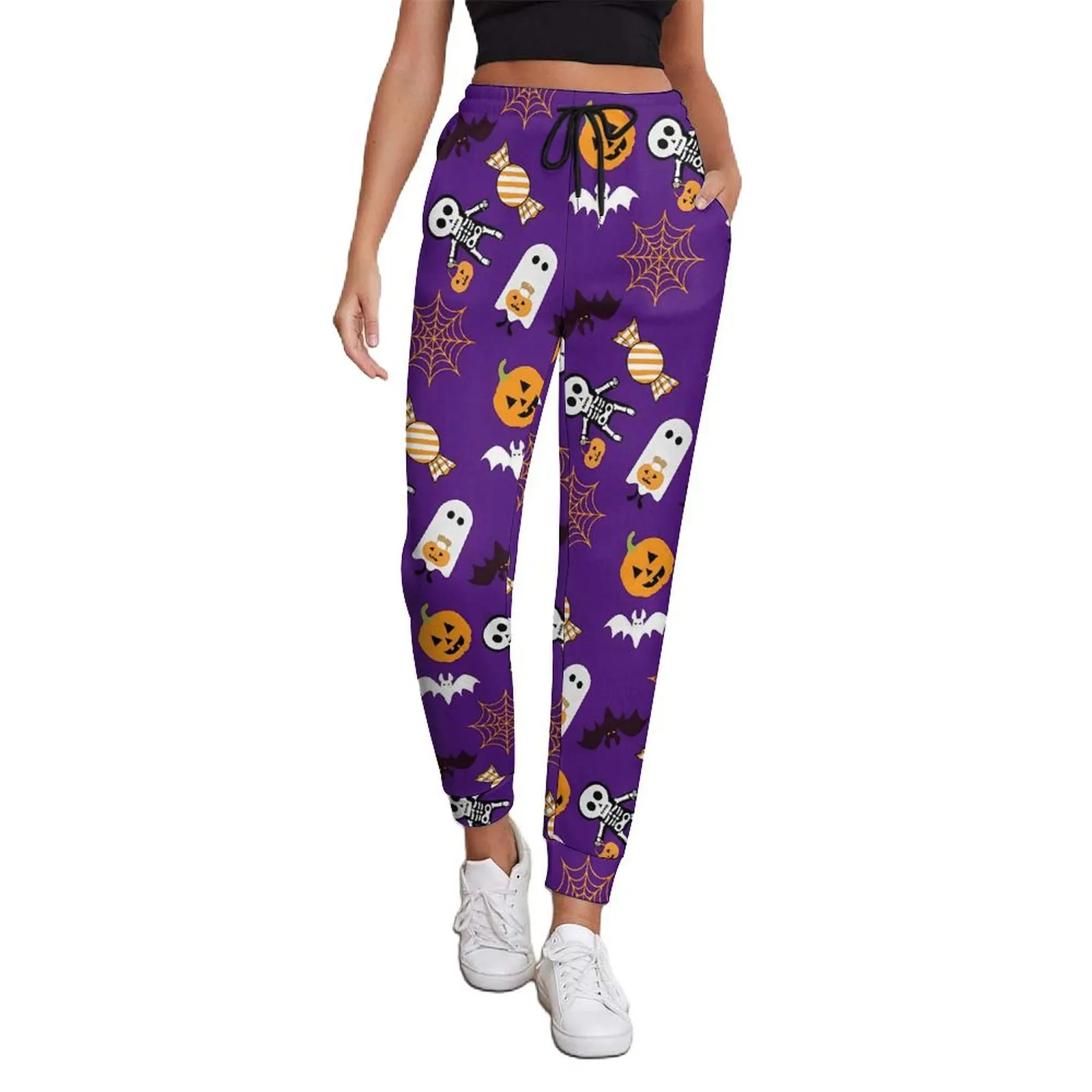 

Pumpkins Spooky Jogger Pants Halloween Cute Ghost Kawaii Big Size Sweatpants Autumn Female Design Street Wear Trousers