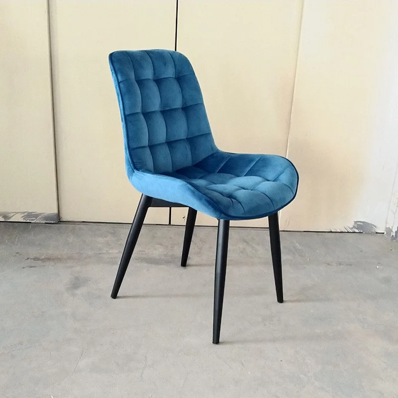 

Nordic Light Luxury Iron Art Soft Bag Restaurant Chair Restaurant Cafe Fashion Leisure Backrest Chair Manufacturer Wholesale