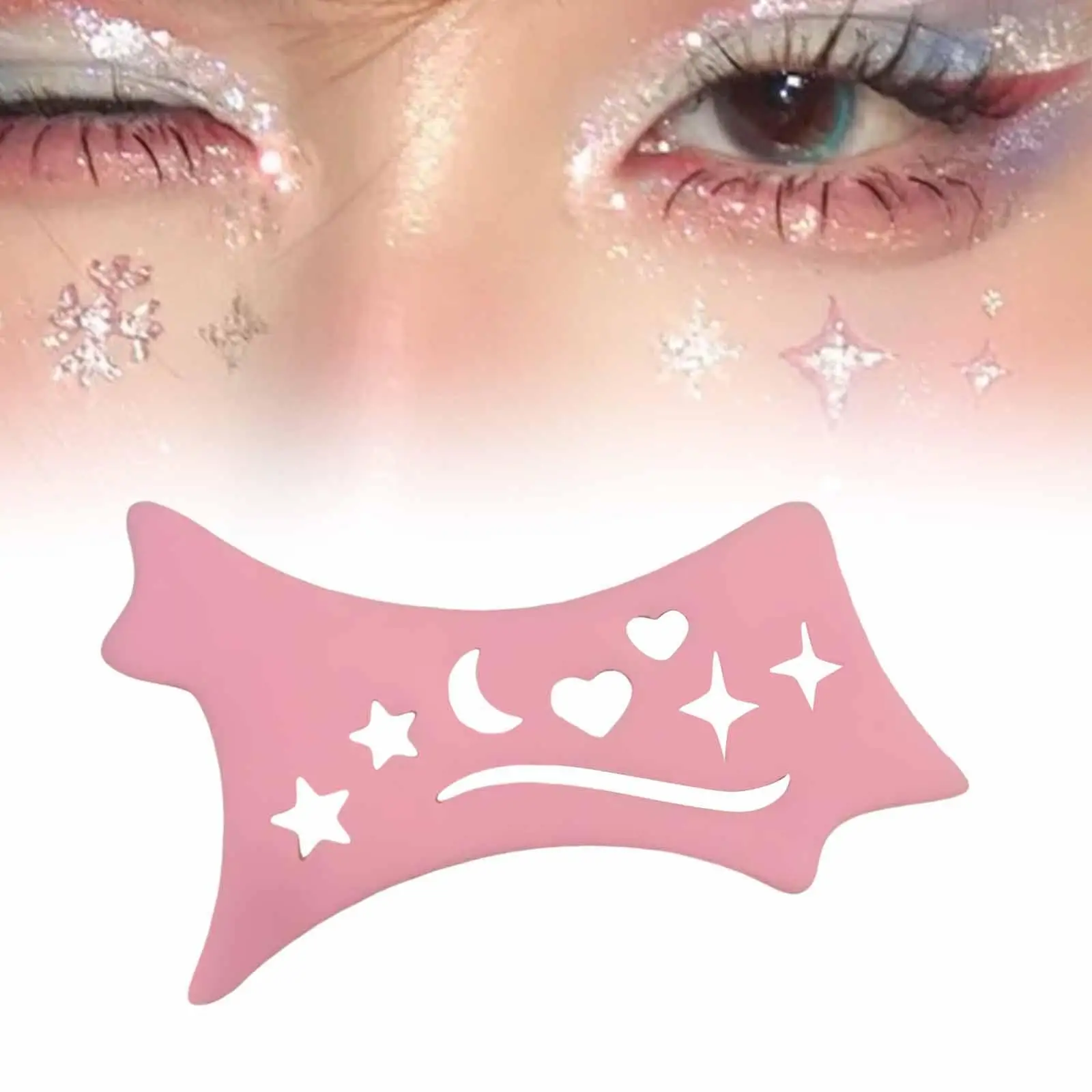5xEyeliner Stencil อุปกรณ์ทาอายไลเนอร์ซิลิโคนอเนกประสงค์แบบใช้ซ้ำได้สำหรับเลดี้ พิงค์