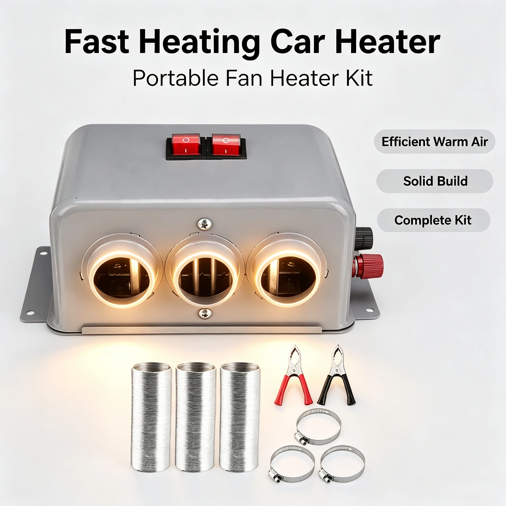 Windshield Defroster Anti-Fog Demister 12V 24V Car Heater Cooling Fan Portable for Auto Truck Boat Interior Accessories
