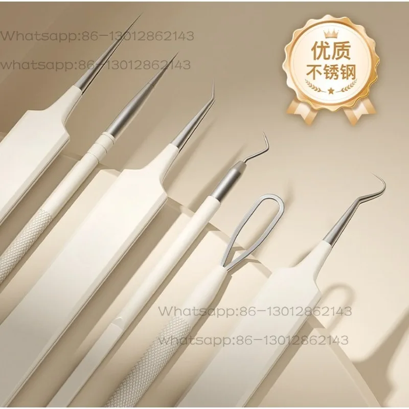 Ultra Fine High Precision Comedone Extractor Kit, Professional Salon Acne Pimple Blackhead Removal Tweezers & Needle Tools
