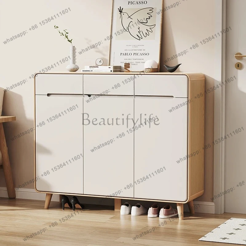 Entryway Shoe Cabinet Home Doorway Simple Entryway Cabinet Integrated Partition Wall-Mounted Large Capacity