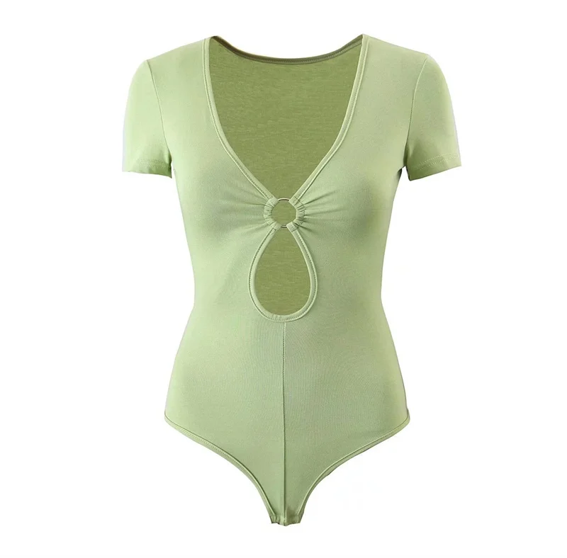 Sexy coupe ajustée longue Sve Onesie Base irt V Ne Design polyvalent tissu confortable pour les femmes Faion à la mode haut creux