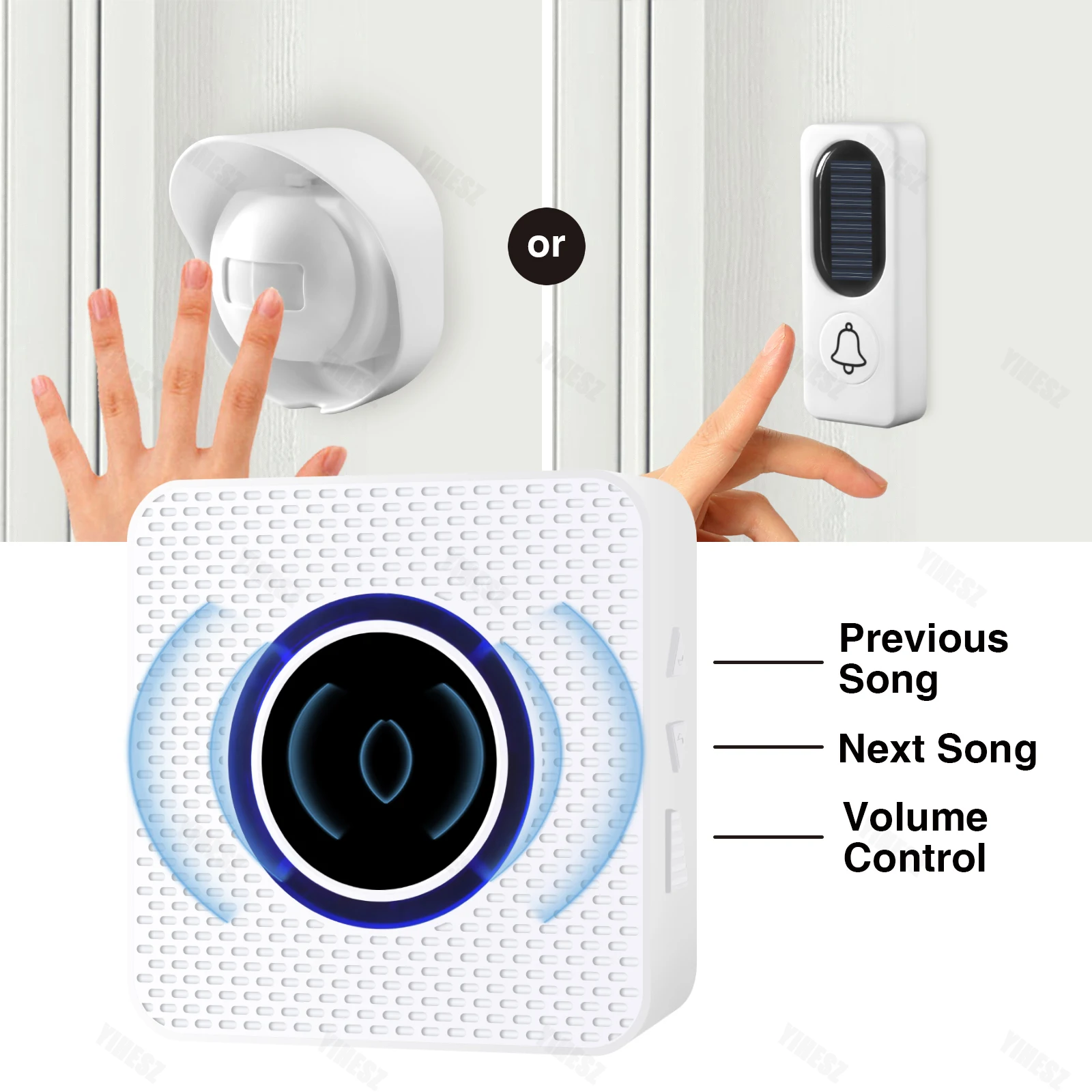 Tuya-timbre inalámbrico inteligente para exteriores, alarma de seguridad para el hogar, Detector de Sensor, WIFI, 2,4G