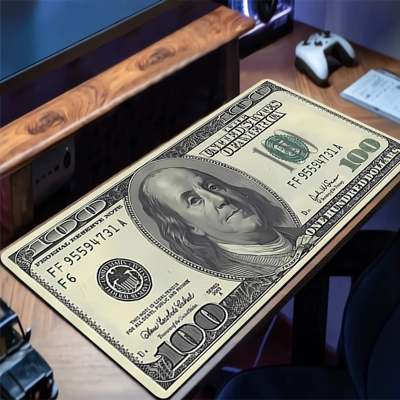 Dollar Bills Mouse Pad Gamer Essential XXL Extended Desk Mat Laptop keyboard pad Large Gaming Accessories Non-Slip Mouse Pads