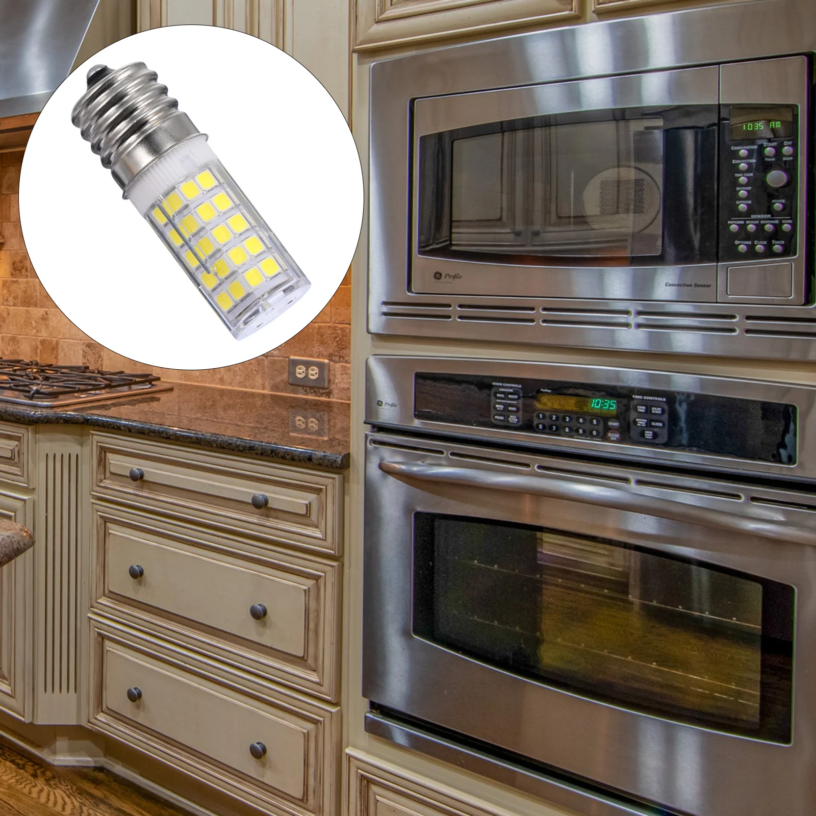 

2Pcs E17 Microwave Oven Bulb LED Replacement Dimmable 64-LED Energy Saving Microwave Light Bright Appliance Light Bulb