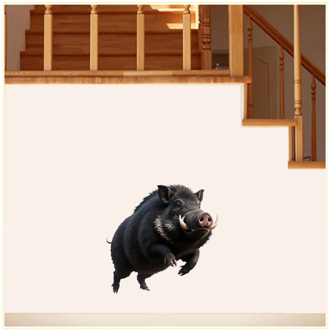 Three Ratels CAB23 Black Wild Boar Cartoon Animal Wall stickers for home decoration car decal