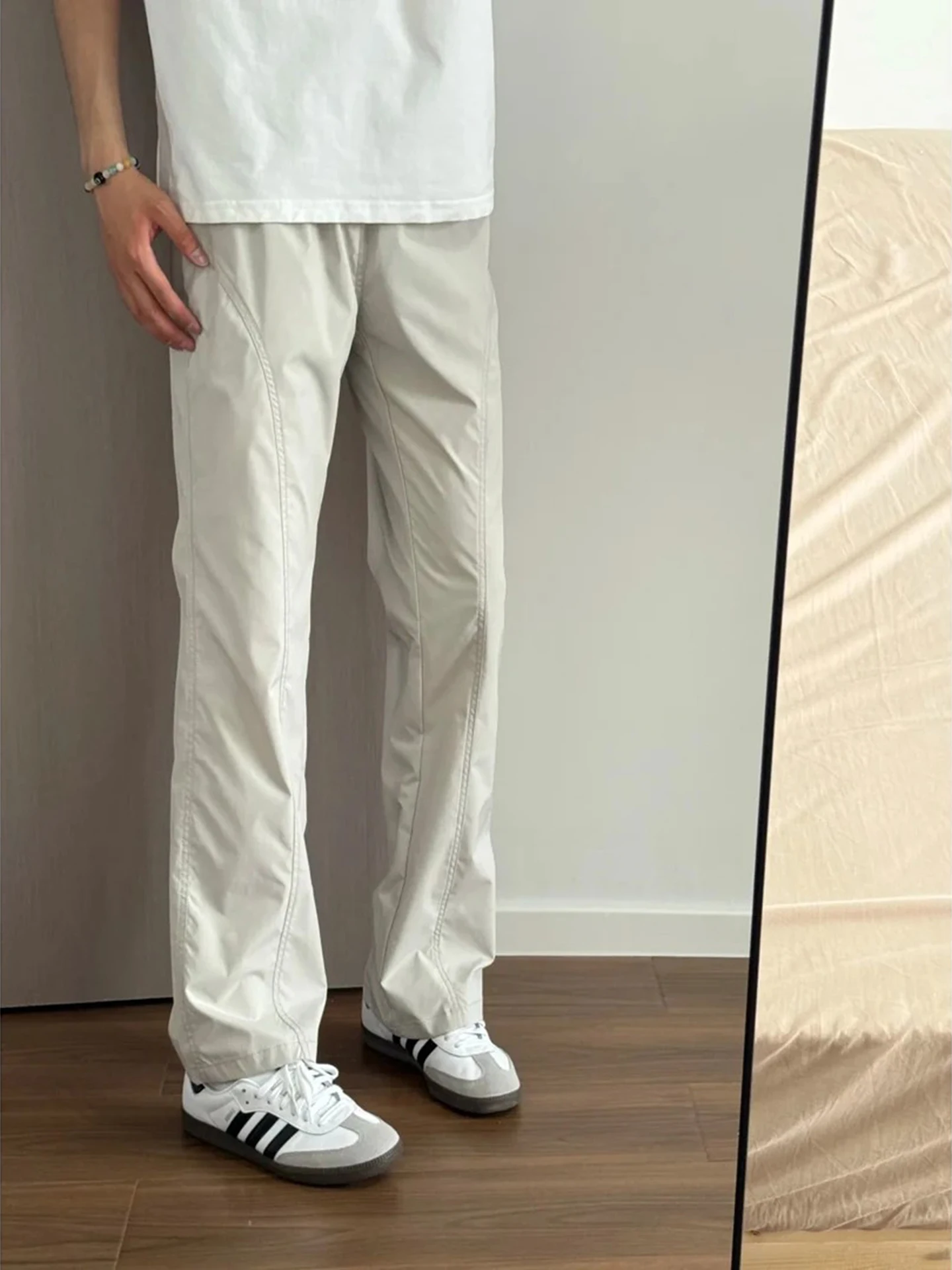 

Qui Dry American Sle мужские летние тонкие уличные мягкие брюки для скалолазания из ледяного шелка прямые повседневные длинные брюки