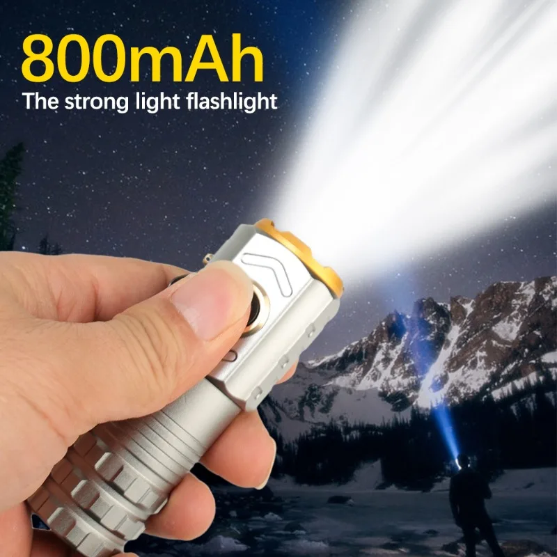 Three-Eyed Monster Mini Powerful Flashlight LED Flashlight with Pen Clip Rechargeable EDC Torch Outdoor Emergency Camping Lights