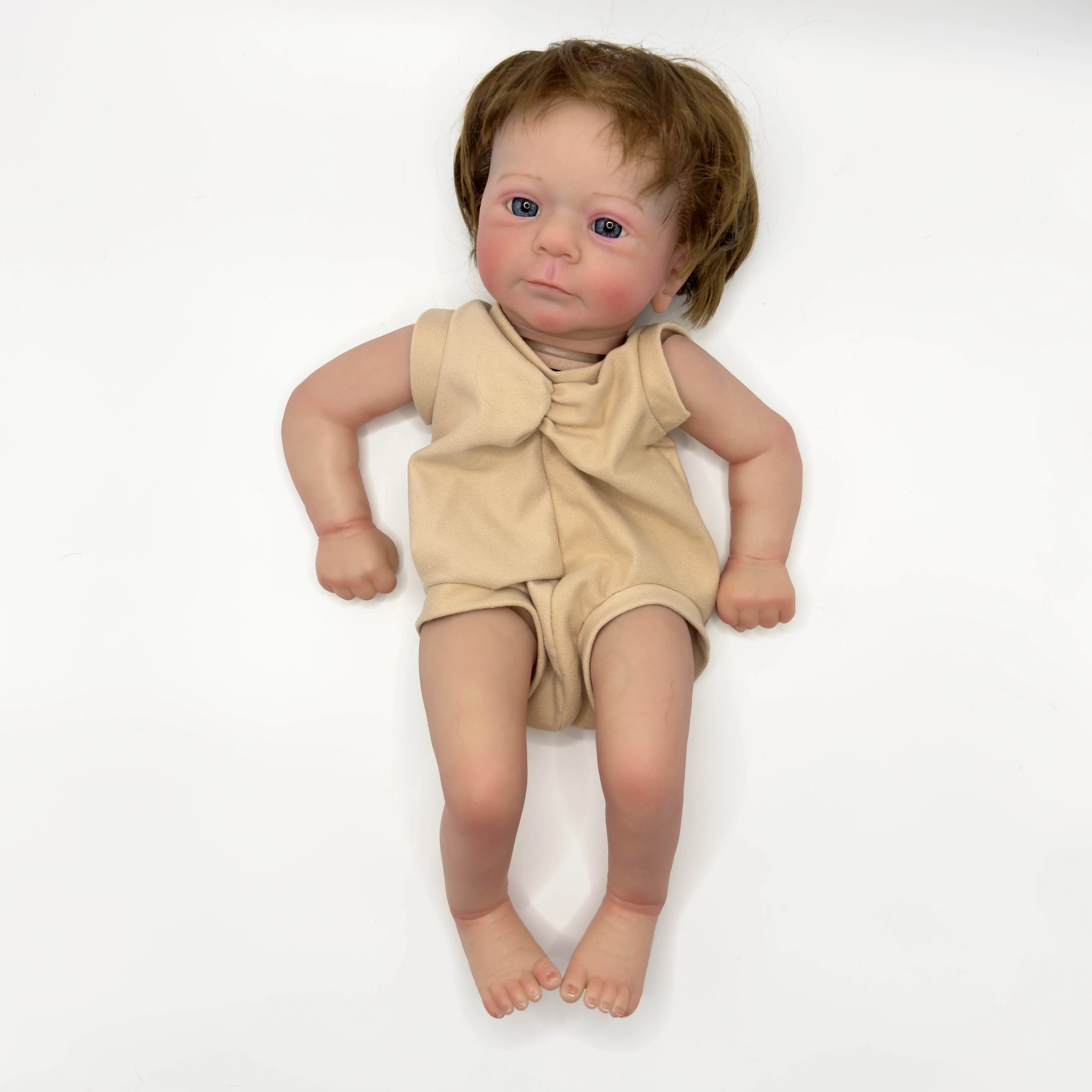 

NPK 19inch Lifelike Reborn Doll Kit - Awake Baby Fecilia Already Painted Unfinished Doll Parts for DIY Baby Toy Creation