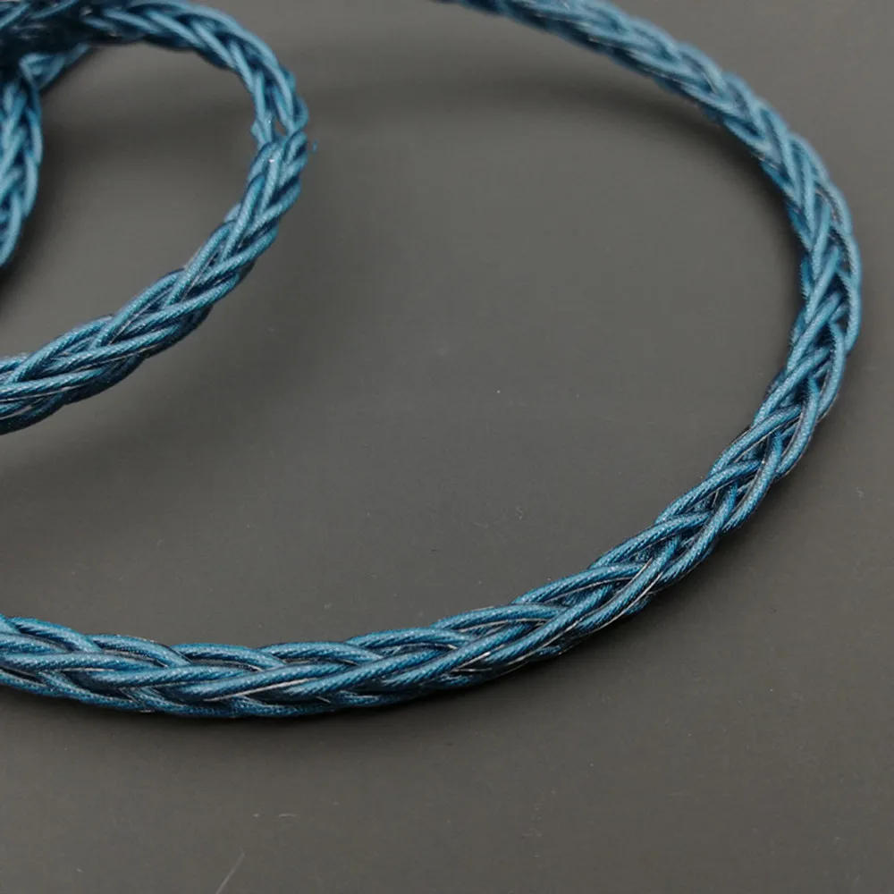 잉크 블루 8 가닥 굵은 392 코어 단결정 구리은 도금 Diy 이어폰 업그레이드 케이블 오디오 케이블 데이터 케이블 OD 4.8mm