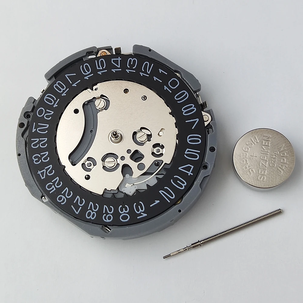 Кварцевые часы-хронограф, черный Высокоточный сменный механизм для наручных часов VK SERIES VK63, часы с 3 часовыми позициями, с одним циферблатом