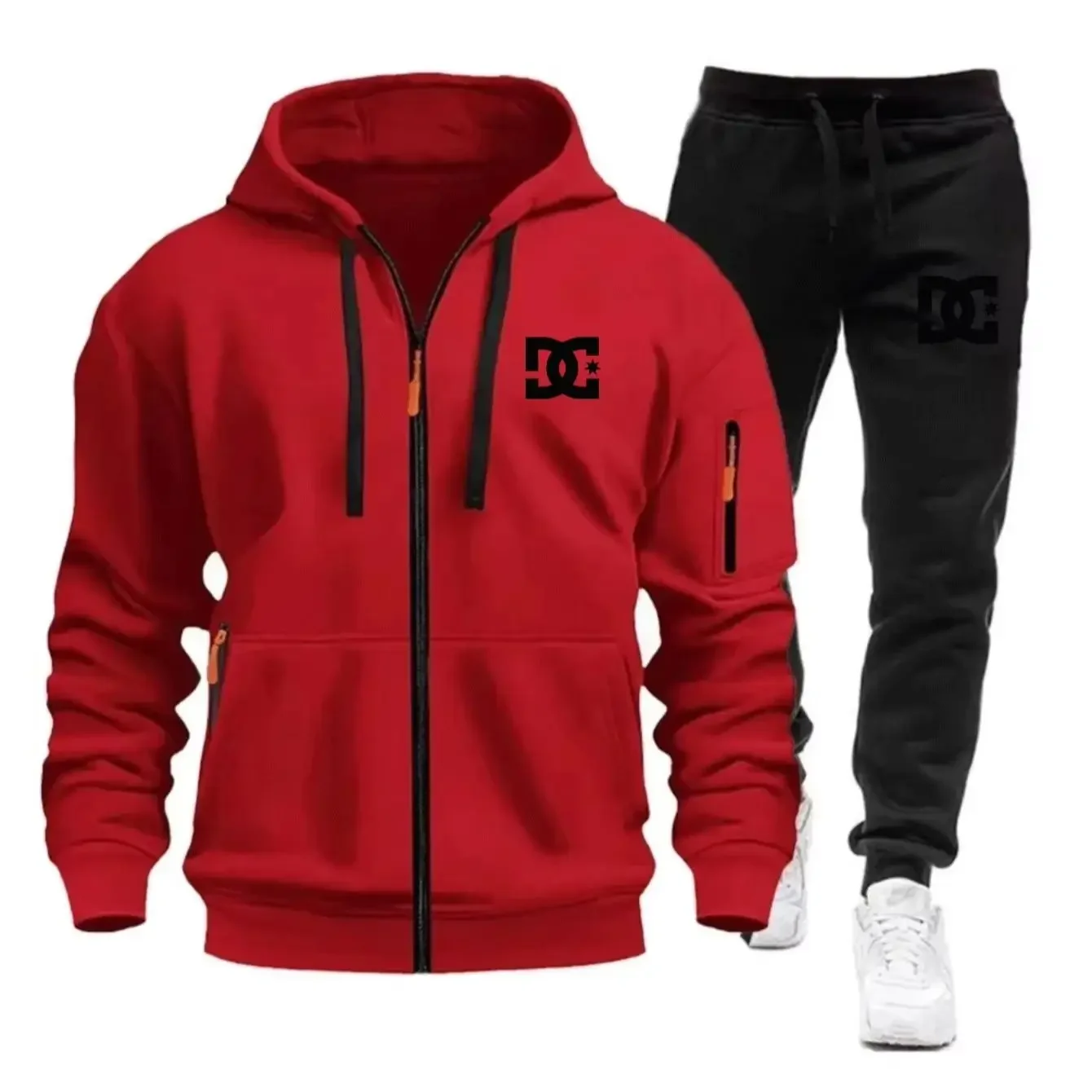 Two Sets of Men's Sportswear for Autumn/Winter 2026 Including a Sweatshirt and Two Sets of Fitness Jogging Pants with Wool Caps - view 4
