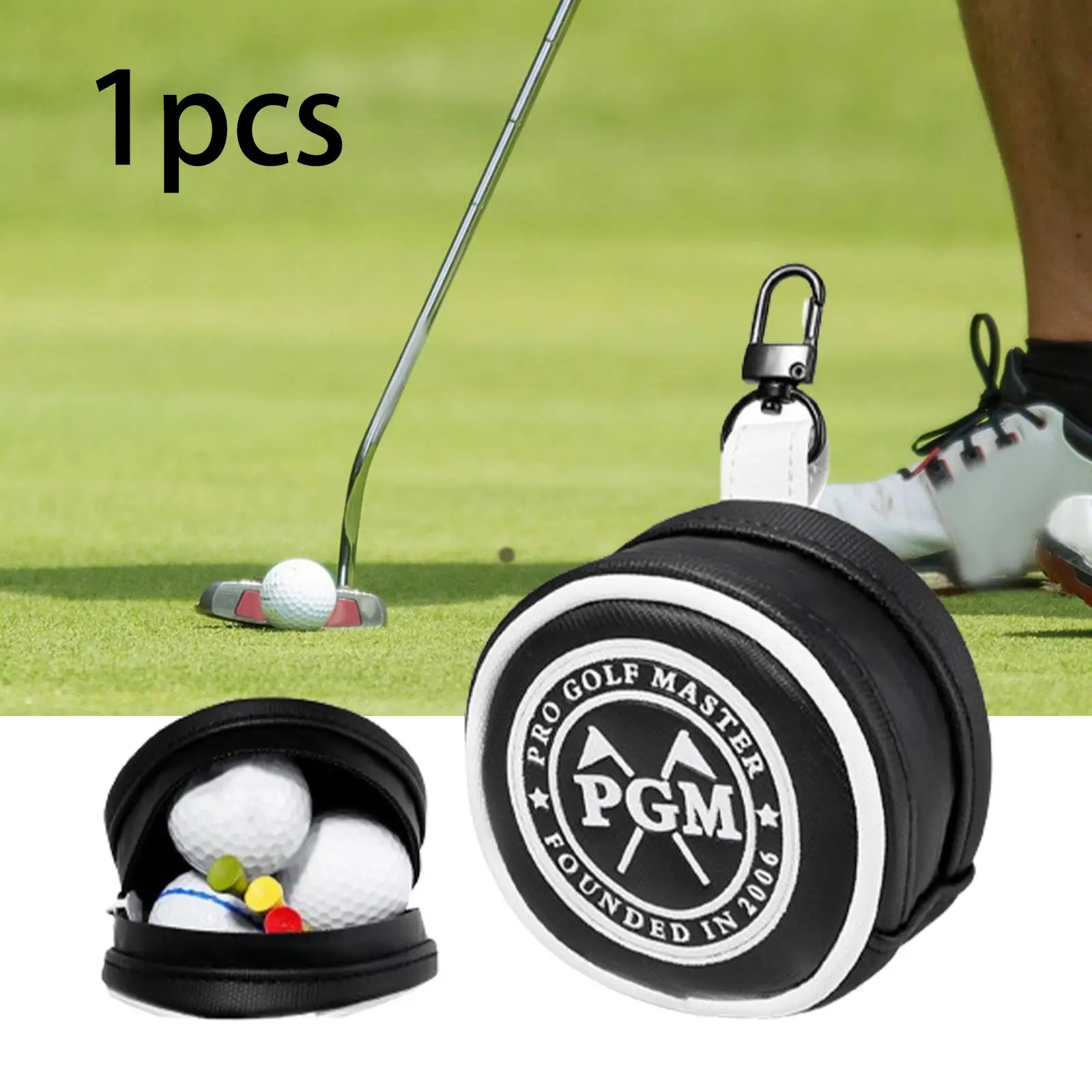 Mini Golf Ball Bag Waterproof Ball Container Portable Golfers Gift Holds 3 Golf Balls Golf Ball Holder for Sports Accessories