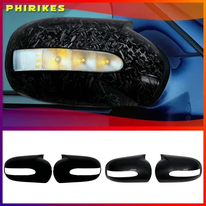 

Left+Right Gloss Black Side Mirror Cover Rearview Mirror Caps Fit For Mercedes-Benz E,C-Class W211 W203 2001 2002 2003-2007