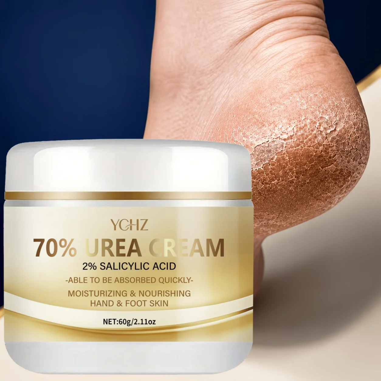 【Autumn and Winter Bestseller】70% Urea Cream + 2% Salicylic Acid, Specially Designed to Treat Dry and Cracked Heels, Softens Dead Skin and Hard Calluses, Deeply Moisturizes Dry, Rough, Peeling Skin, Can Be Used on Knees, Elbows, Heels, Hands, and the Entire Body, Contains Collagen and Retinol, Alcohol-Free, Gentle and Non-Irritating, a Foot Care Miracle for Men, Women, and the Elderly