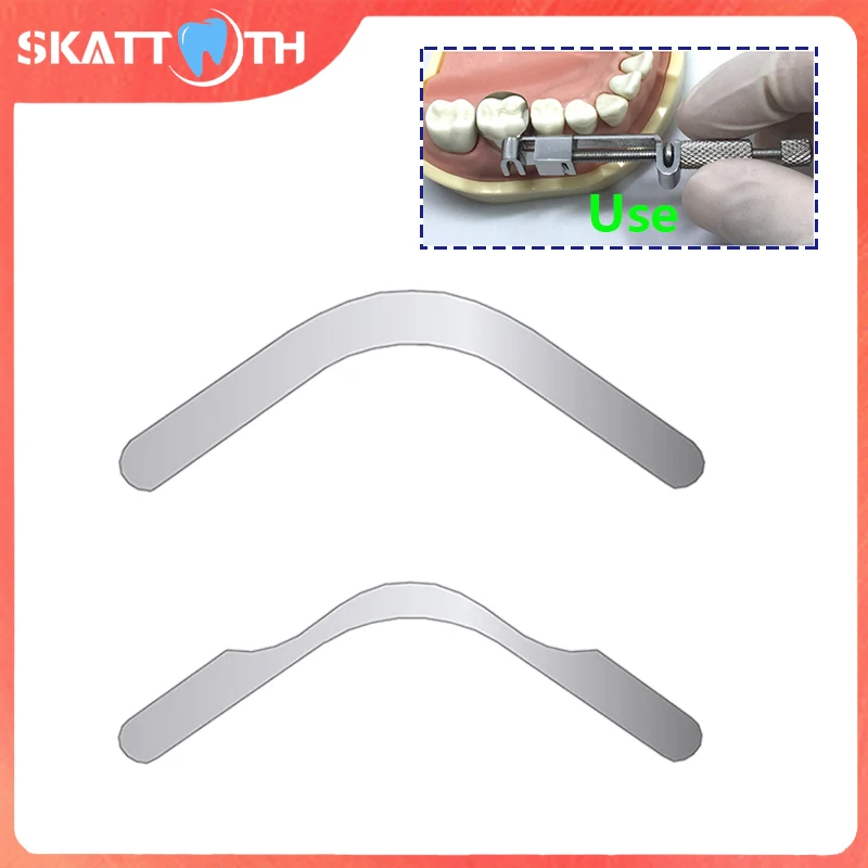 20Pcs Dental Tofflemire Matrix Gingival Wall Lift Large Curvature Sectional Contoured Matrices Matrix Bands Tooth Repair Tools