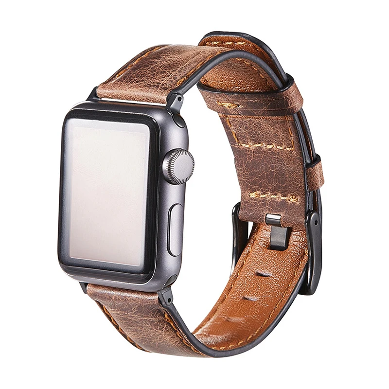 Retro Cow leather Strap for Apple watch band 44mm 40mm 42mm 38mm 49mm correa bracelet iwatch series Ultra 7 6 5 3 SE 8 45mm 41mm