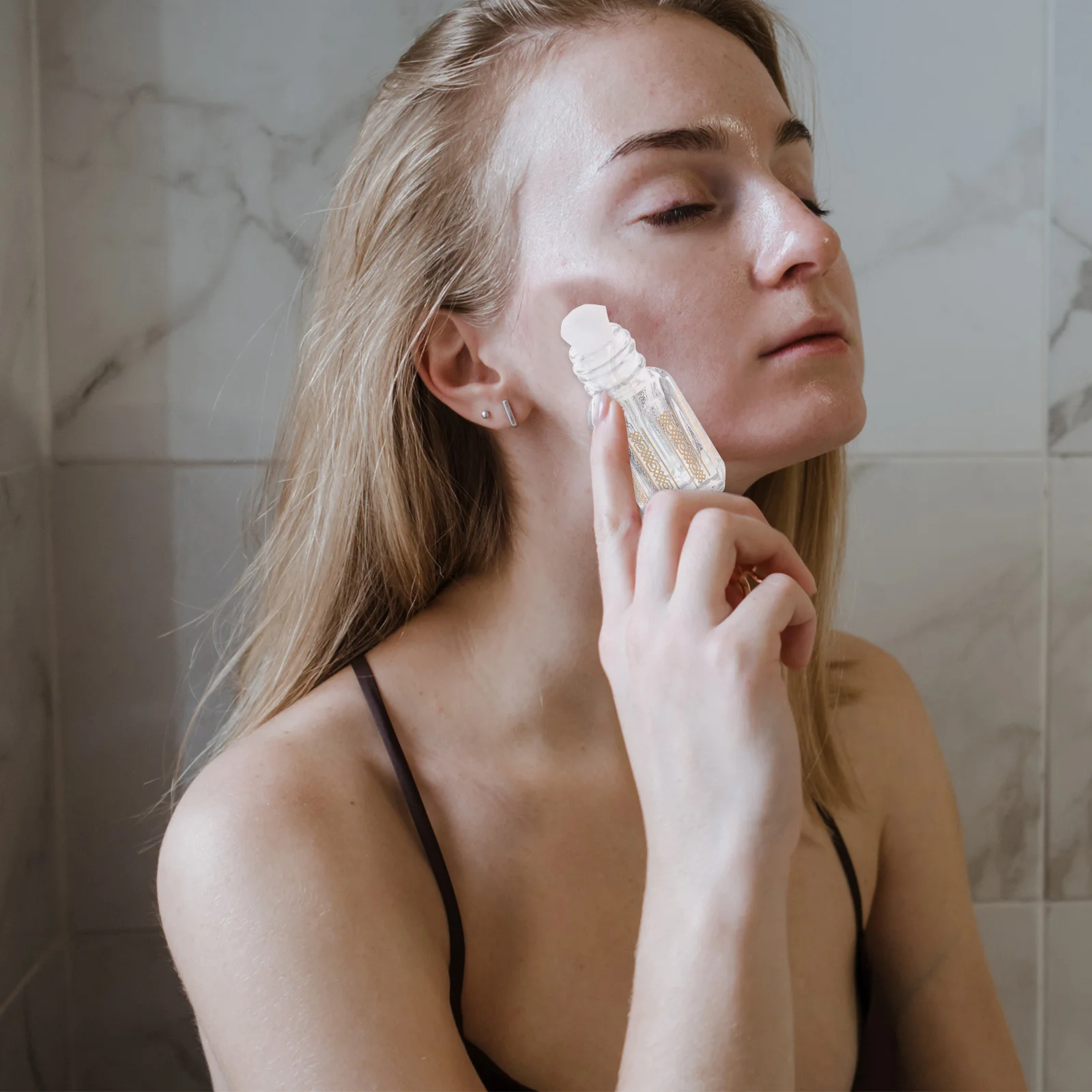 

6Pcs Essential Oil Bottles Small Portable Roller Bottles for Travel Refillable Glass Perfume Roll-on Containers