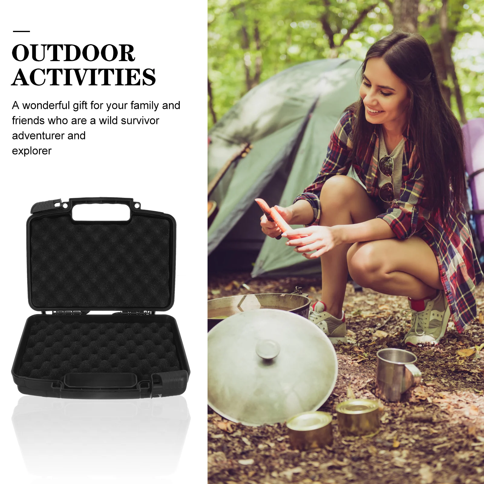 

Survival Box Waterproof Shockproof Durable Outdoor Carrying Case Multi-Function Tool Storage Box Outdoor Tool Case