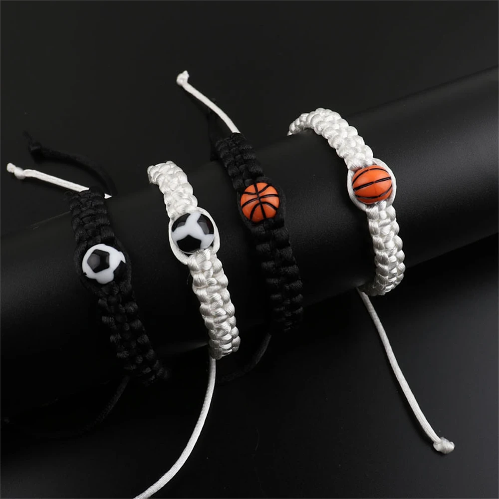 Fashion Basketball Player Number Braided Rope Bracelet Baseball Football Volleyball Sport Bangles for Men Adjustable Wristbands