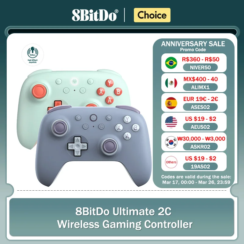 8BitDo New Ultimate 2C Wireless Gaming Controller for PC, Windows 10, 11, Steam Deck, Raspberry Pi, Android Gamepad Accessories