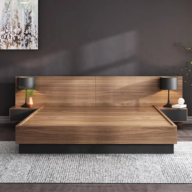 %s Modern Simple Tatami Bed With Storage Function Nordic E1 MDF Bed 1.5/1.8m King/Queen Size Double Bed Bedroom Furniture Set - view 5