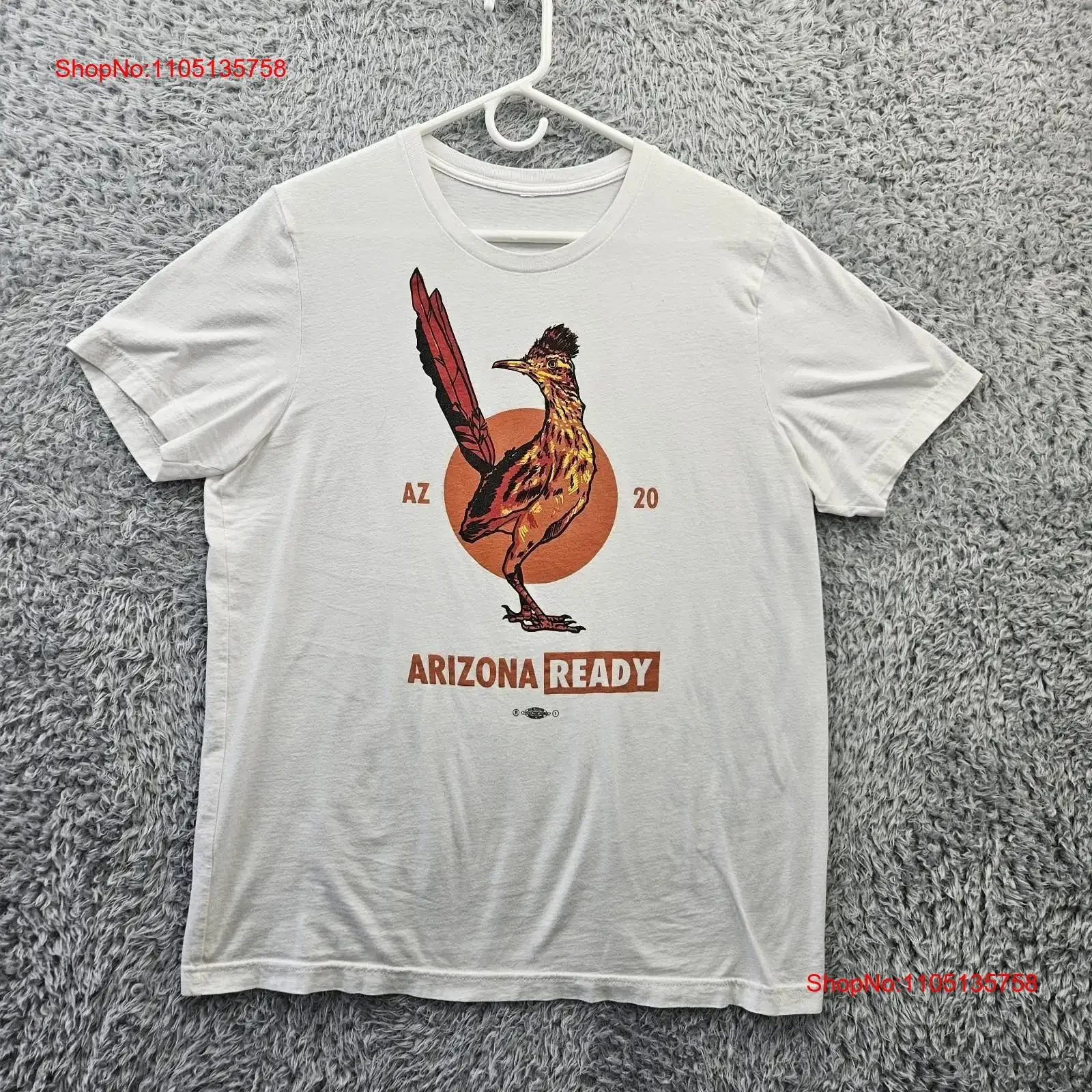 Roadrunner Arizona T Shirt Birds Nature Trades Council Men L XL White Cotton vintage Washed Stretched fashion Unisex
