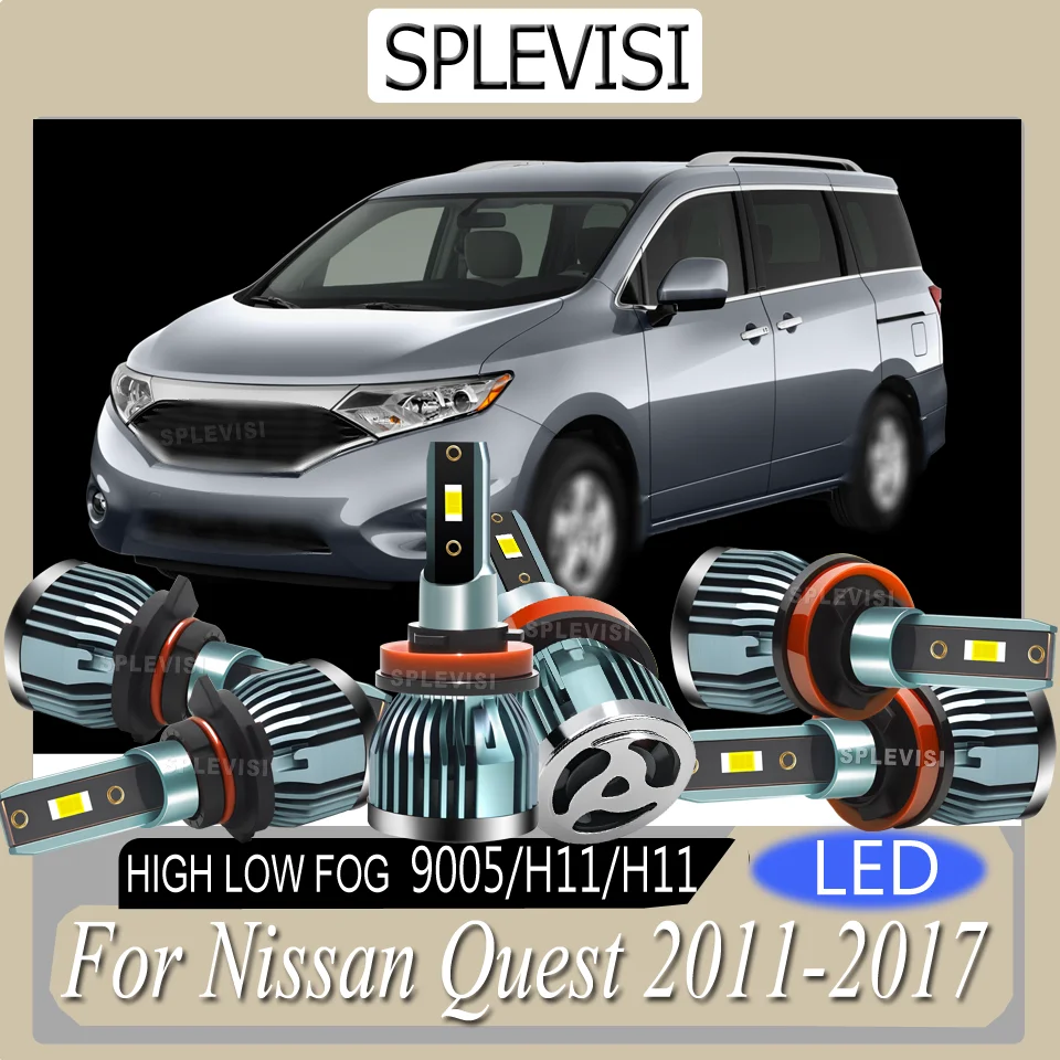 

12v Tool-Less Setup 60000hrs lifetime LED Headlight high low beam foglight For Nissan Quest 2011 2012 2013 2014 2015 2016 2017