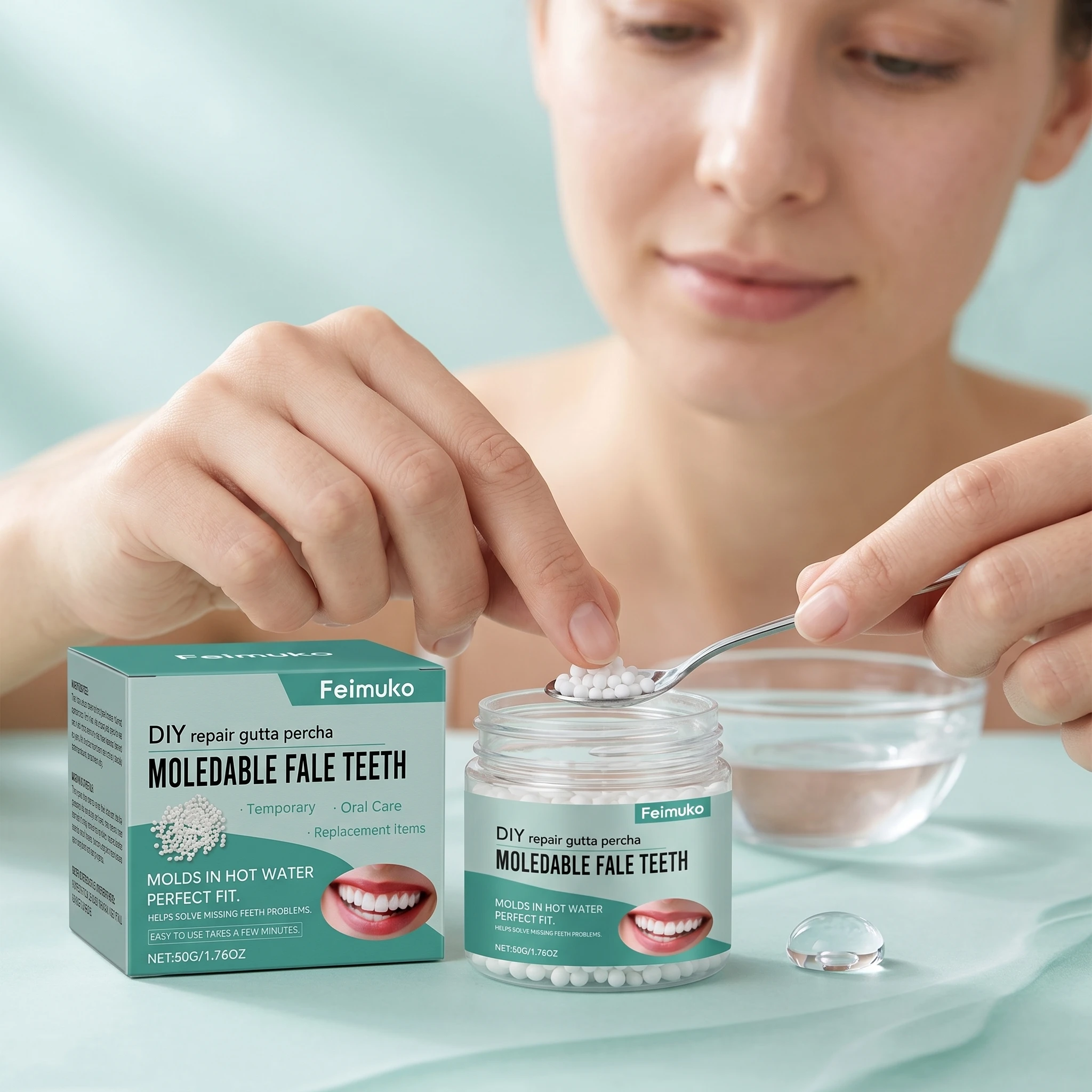 Temporary Tooth Repair Glue Teeth Gaps Filling Natural Fit Repairing Broken Missing Teeth Moldable Filling Denture Adhesive 50g