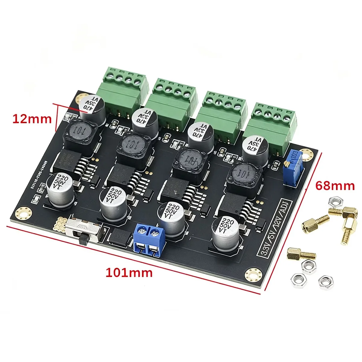 1Pcs LM2596 Multi Channel Switching Power Supply 3.3V/5V/12V/ADJ Adjustable Voltage Output Power Supply Module
