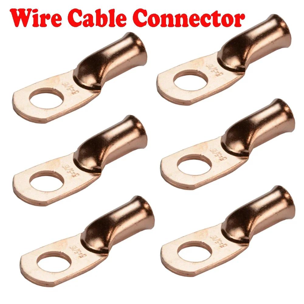 5PCS Bare Copper Ring Lugs Battery Crimp Terminals Electrical Wire Cable Connectors 0-8AWG/M5-M12 Kit Assortment