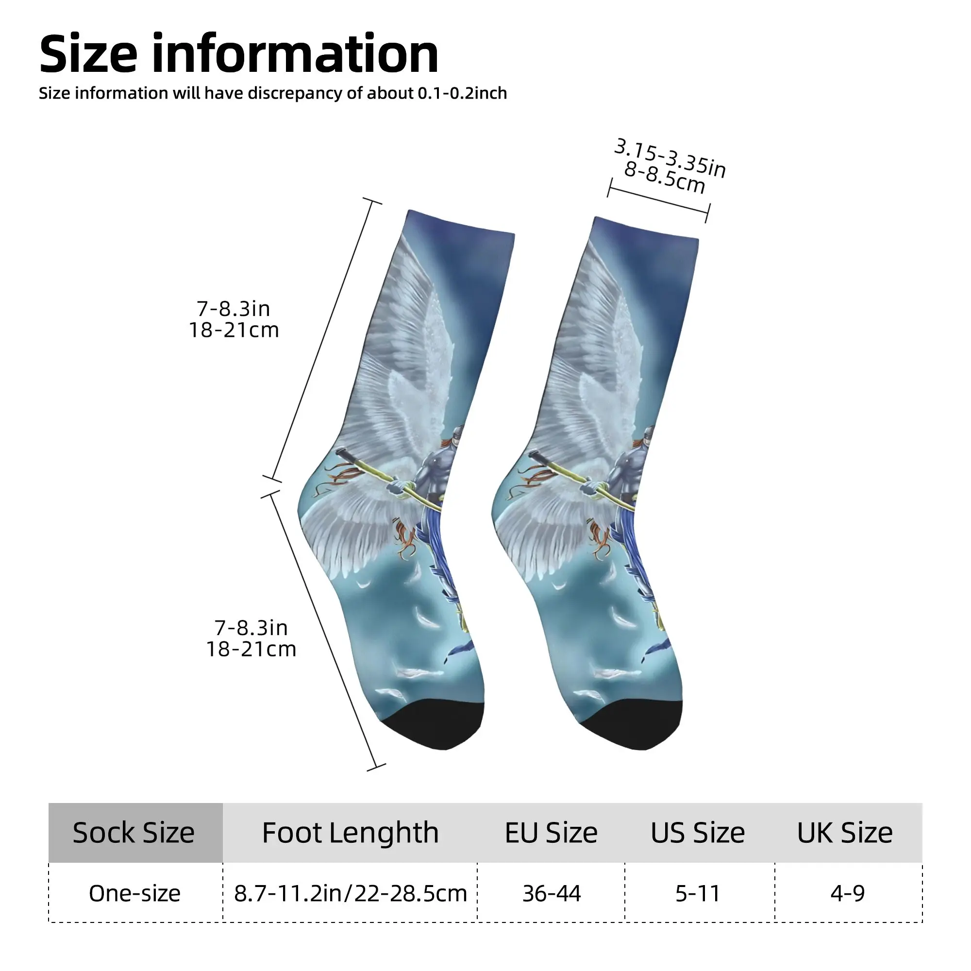 Funny Sock Bandai Digimon Angemon  Rock Seamless Pattern Printed Men Crew Socks Novelty Men's Socks view 3