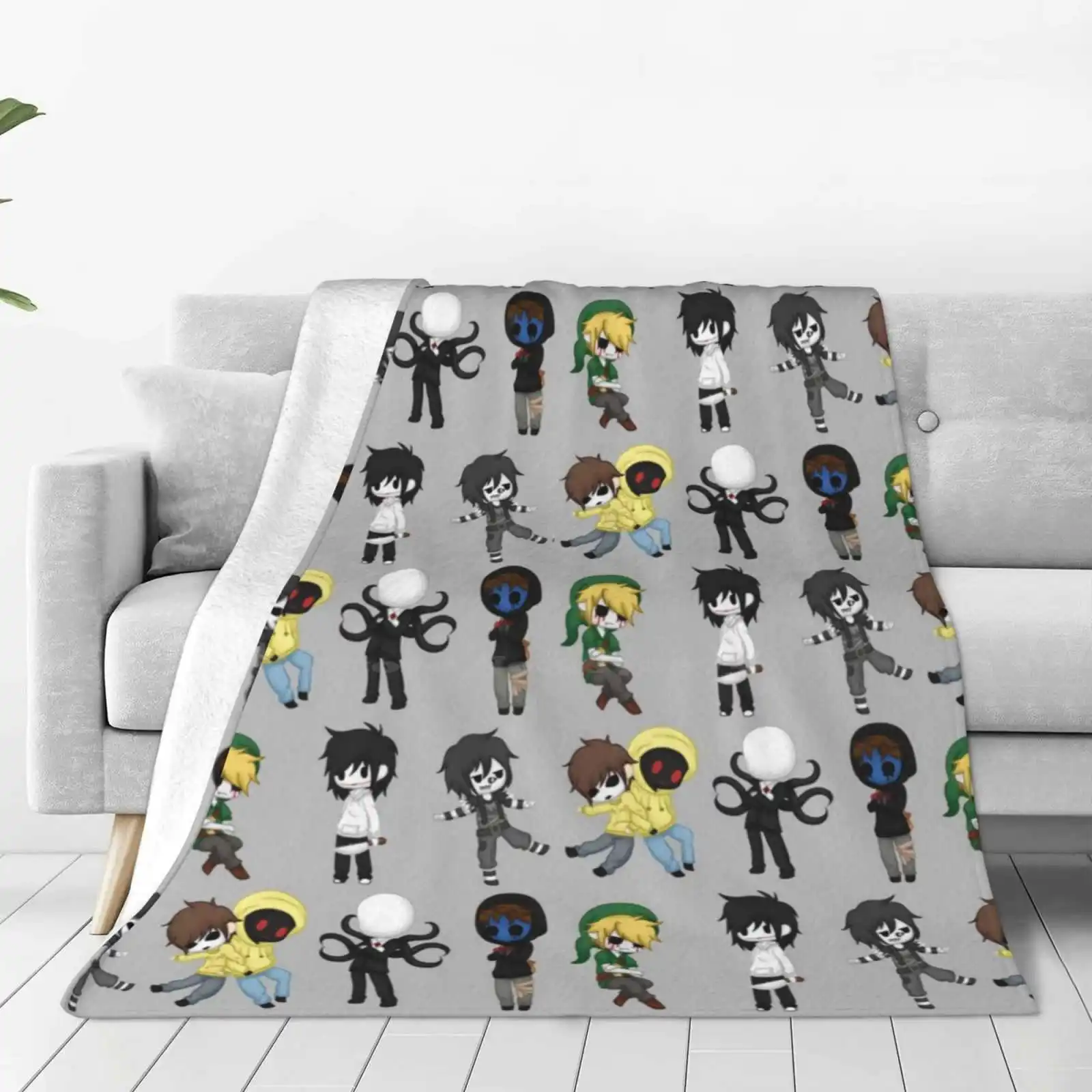 Cutiepasta Creative Design Comfortable Warm Flannel Blanket Creepypasta Jeff The Killer Slenderman Slendy Masky Ben Drowned Lj