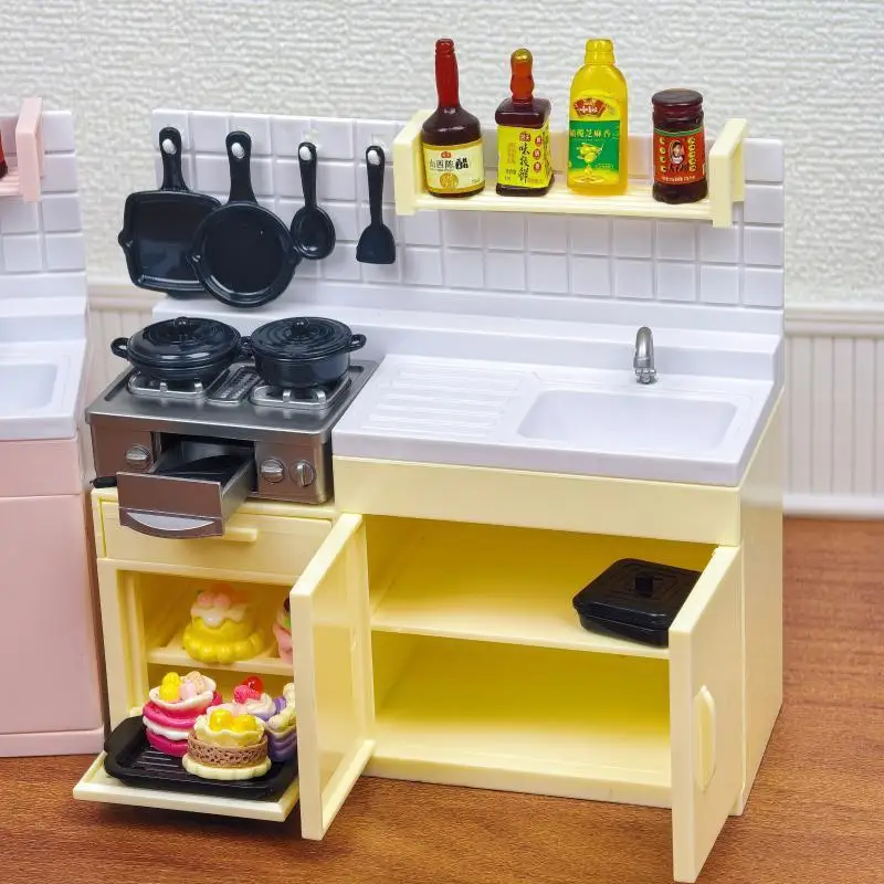 ミニモデルストーブ キッチンシーンシミュレーション 子供用人形遊び ホームおもちゃオーナメント - プレイタイムの楽しみのためのコンパクトなキッチン用品セット