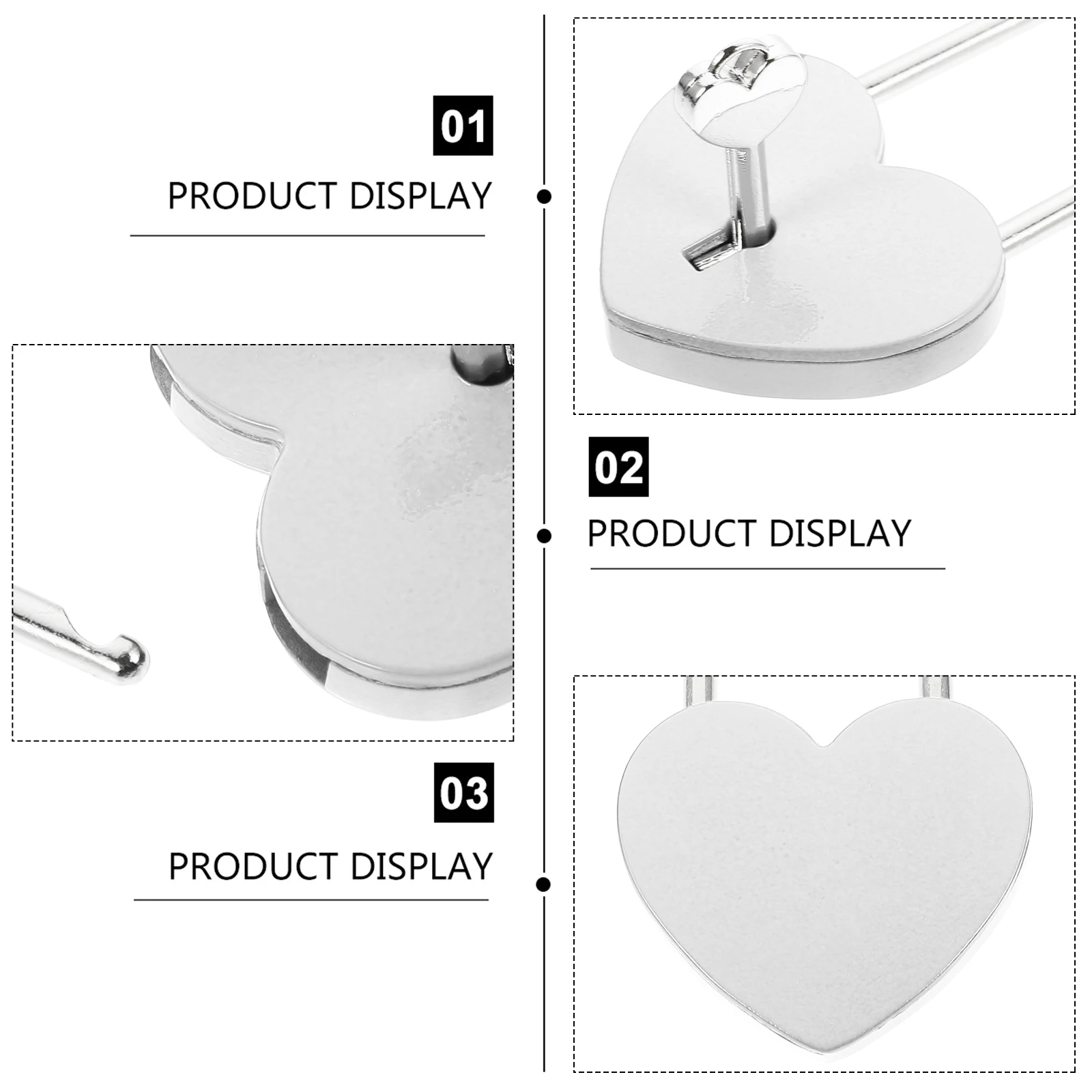 

1pc Heart Shaped Locks Love Padlock Durable Rustproof Security For Suitcase Cabinet Drawer Diary Travel Small Metal Keys