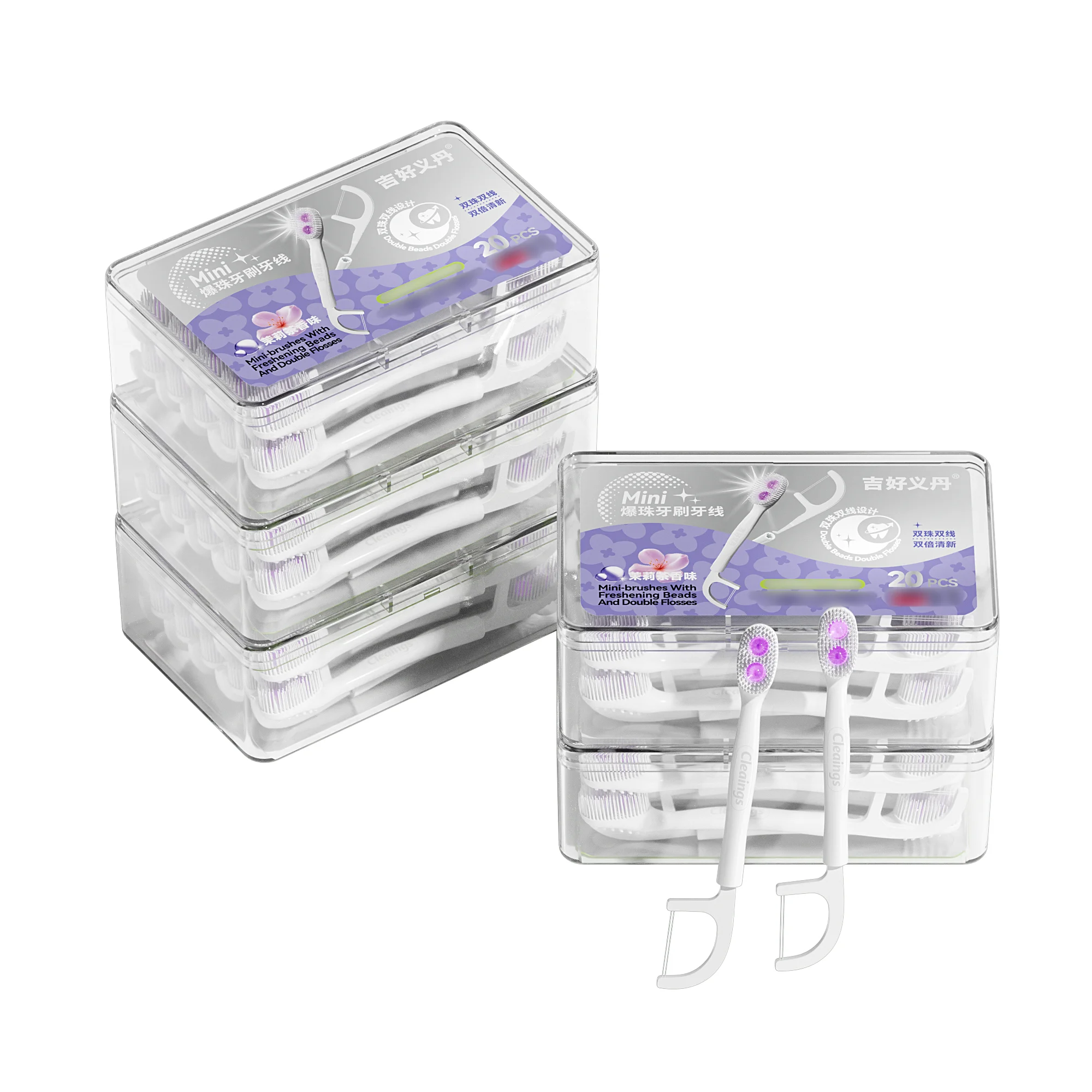 100Pcs In 5 Boxes Single Use Floss Brush Portable Water Saving Double Mouthwash Toothbrush For Short Outdoor Journeys