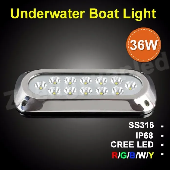 36W IP68 LED Underwater Boat Marine Light(RGB Available) ZY-TDF02-12X3WRGB