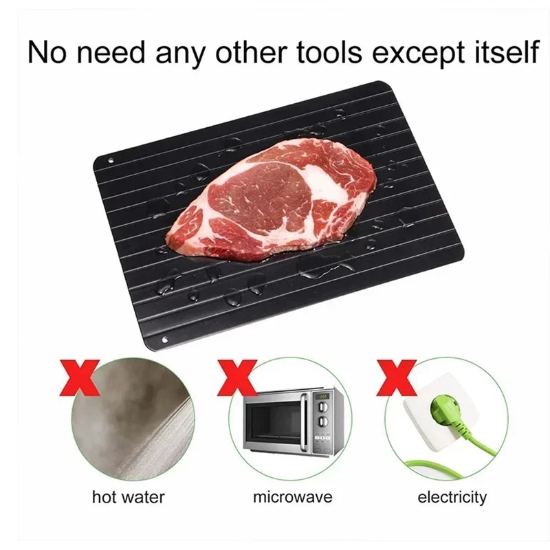 Fast Defrosting Tray for Frozen Meat Thawing Plate with Groove Design Defrost Food Rapid Safer Defrosting Plate Kitchen Gadgets