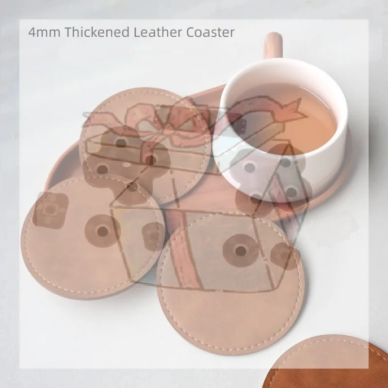 【CC】1Pcs Coffee Mats Home Decor Waterproof Faux Leather Cup Coaster Heat Resistant Circular Round Cup Pads Insulation Mat