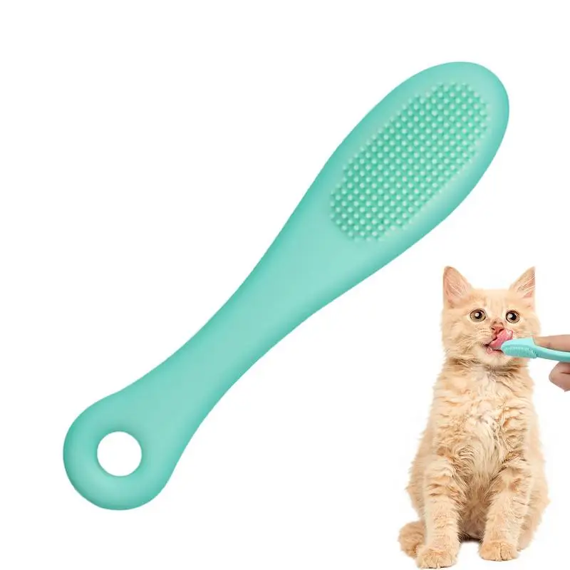 Cat Chin Brush Soft Silicone Grooming Chin Scrubber Non-Slip Multifunctional Finger Pet Supplies Cleaning Brush for Cats & Dogs