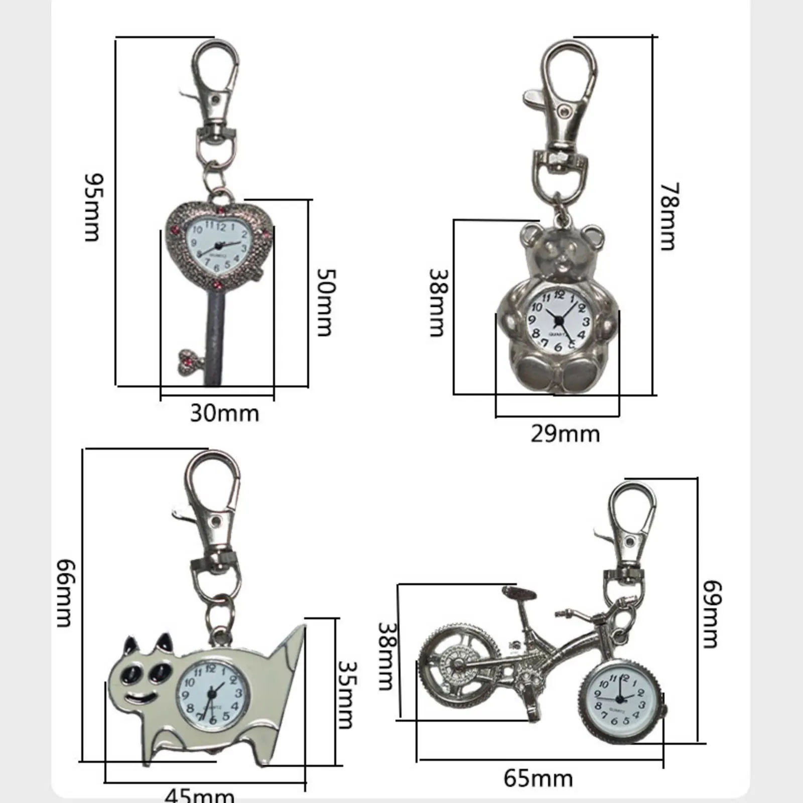 Vintage Design Pocket Watch Quartz Watch Quartz Movement Steampunk Key Rings Pocketwatch Keychain Watch Gift Collection